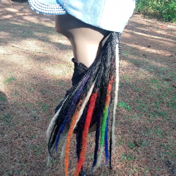 Black colorful rainbow ombre Loc extensions - Picture 7 of 10